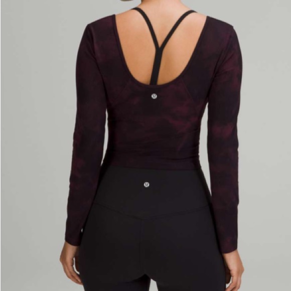 lululemon align long sleeve maroon tie dye - Picture 4 of 7